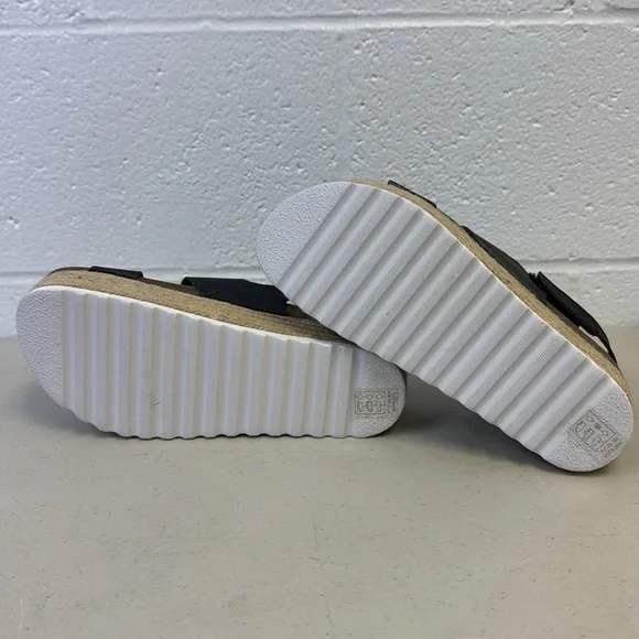 NWT Dirty Laundry Black Platform Sandals with Textured Straps - Picture 8 of 10